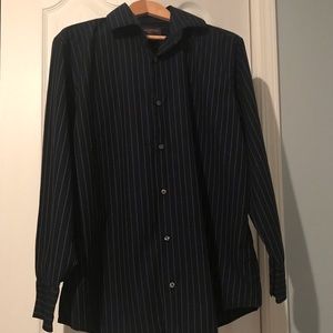 Banana Republic Black/White Pinstripe Button Shirt